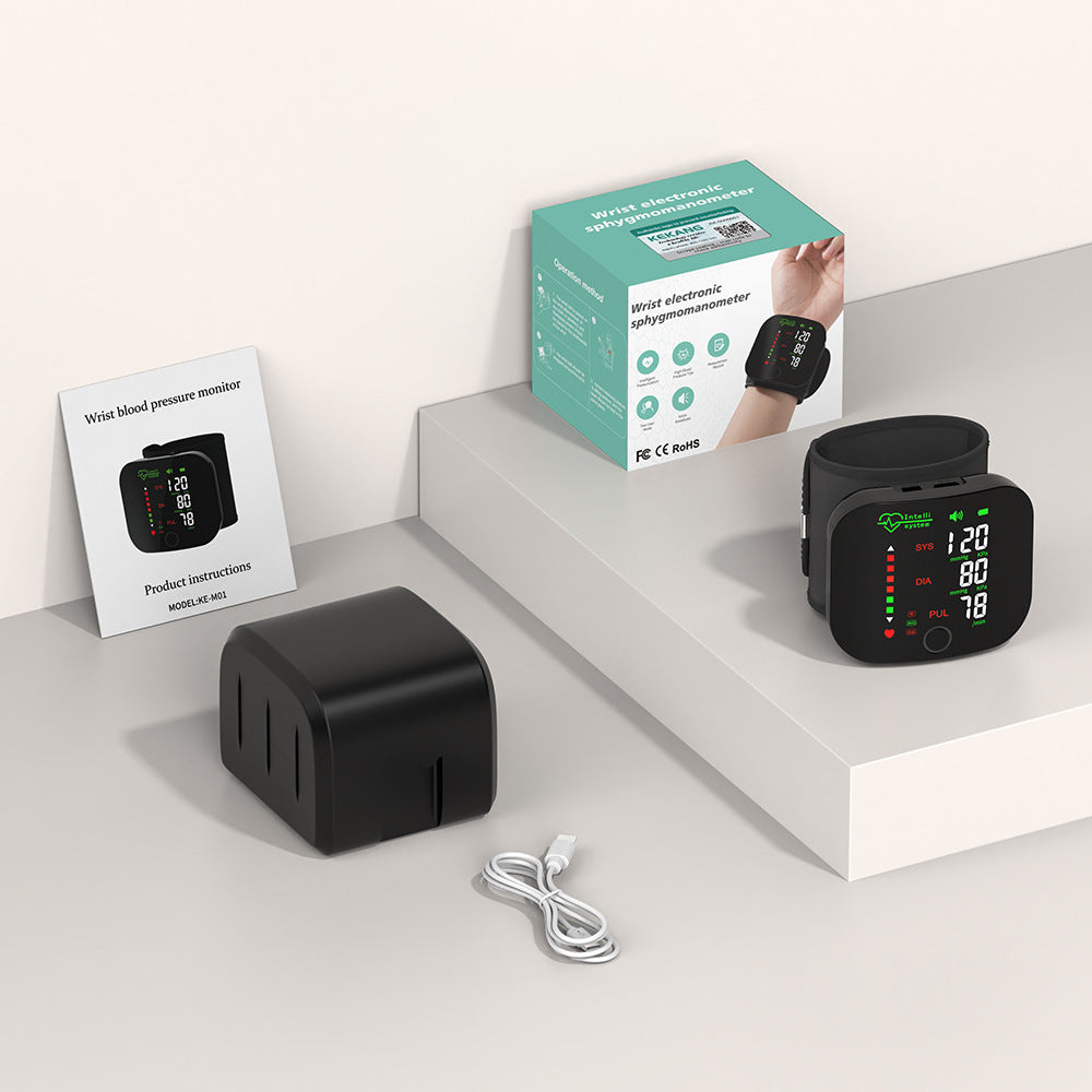 Digital Wrist Blood Pressure Monitor & Heart Rate Tracker