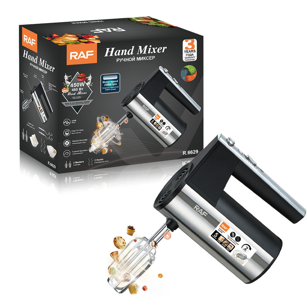 RAF R.6629 Professional Hand Mixer – 450W High-Speed Electric Kitchen Whisk