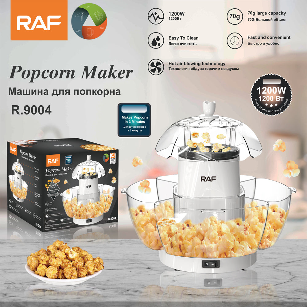 RAF 1200W Electric Hot Air Popcorn Maker with Serving Bowls
