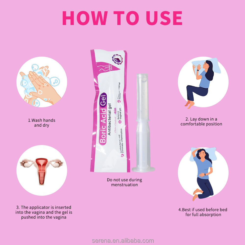 Boric Acid Antibacterial Feminine Gel Applicators
