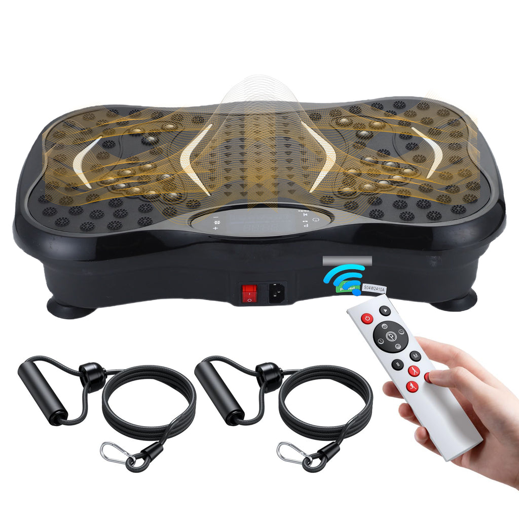 Whole Body Vibration Plate Exercise Machine with Resistance Bands & Remote
