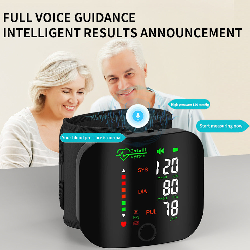 Digital Wrist Blood Pressure Monitor & Heart Rate Tracker