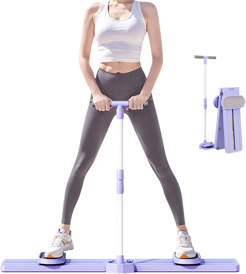 Foldable Pelvic Floor & Inner Thigh Leg Slider Machine with Handlebar