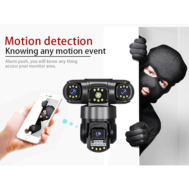 LEVOFAST 6MP Ultra-HD Triple-Screen Security Camera: Your Complete Site Guardian