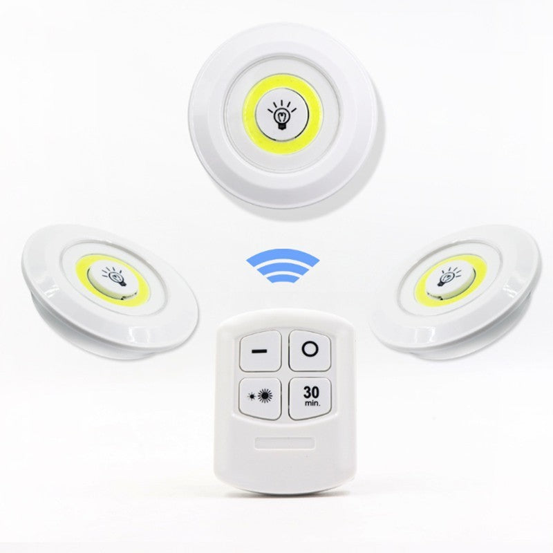 Wireless LED Puck Light Set with Remote Control & Dimmable Brightness