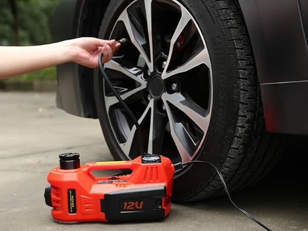 12V Electric Car Hydraulic Floor Jack & Impact Wrench Kit