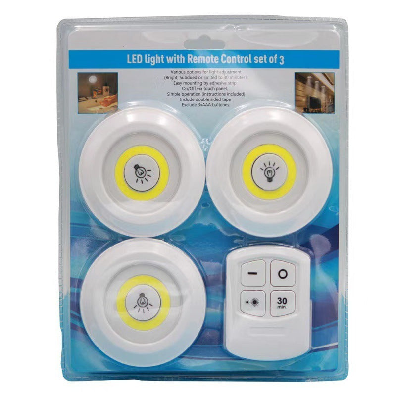 Wireless LED Puck Light Set with Remote Control & Dimmable Brightness