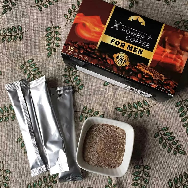 X Power Coffee for Men - Herbal Energy & Performance Blend