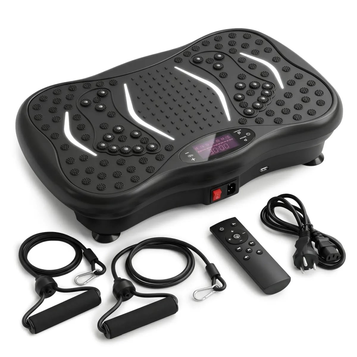 Whole Body Vibration Plate Exercise Machine with Resistance Bands & Remote
