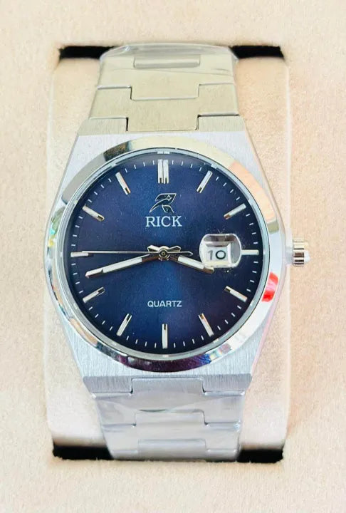 Rick Quartz Steel Dress Watch – Deep Blue Dial