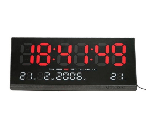 LED Minimalist Digital Wall Clock – Large Display with Date & Tempereture (small and Big)