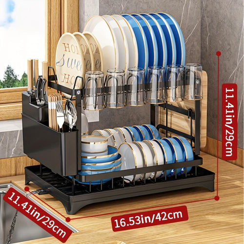 2-Tier Multifunctional Dish Drying Rack