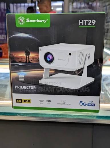 Smartbarry HT29 4K HDR Smart Projector with 5G WiFi & Rotating Stand