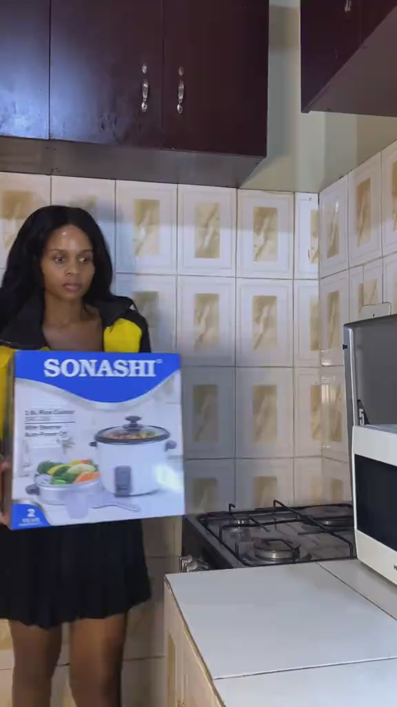 Sonashi Electric Rice Cooker & Food Steamer with Glass Lid