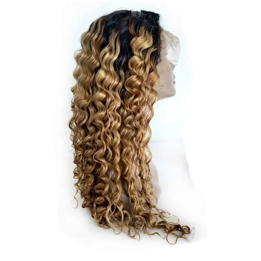 Honey Honey Highlighted Deep Wave – HD Lace Frontal Unit