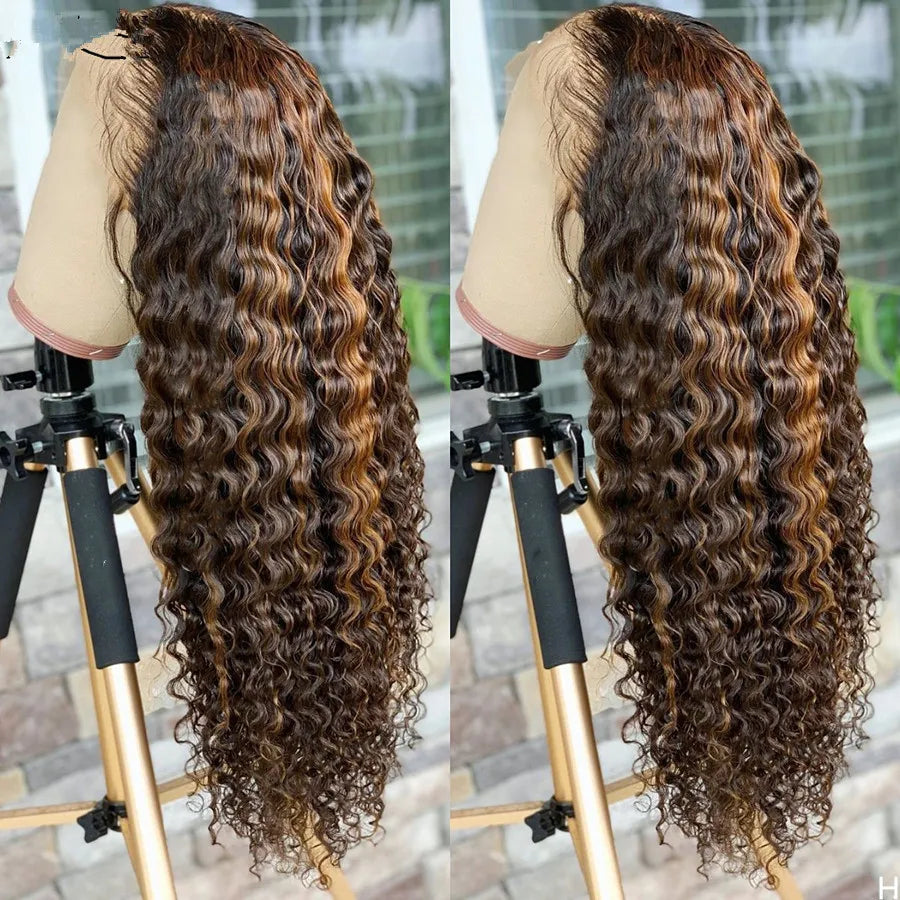 Honey Honey Highlighted Deep Wave – HD Lace Frontal Unit