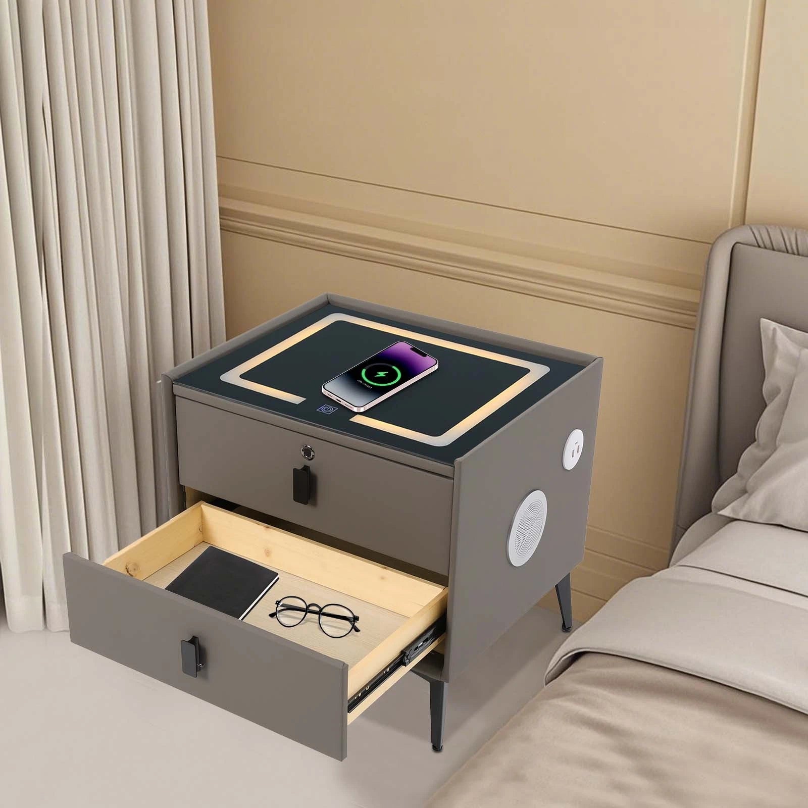 Modern smart nightstand ( smart bedside table)