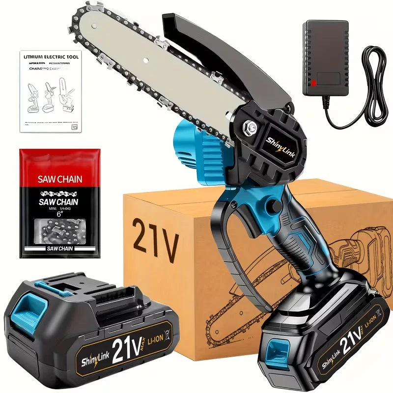 21V Cordless 6-Inch Handheld Mini Chainsaw Kit