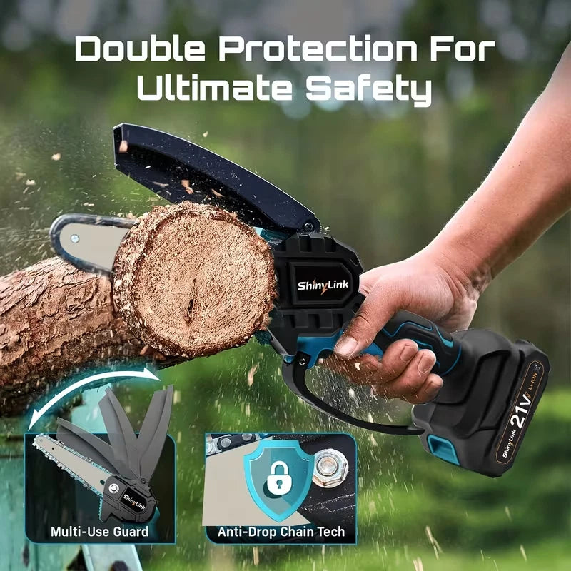 21V Cordless 6-Inch Handheld Mini Chainsaw Kit