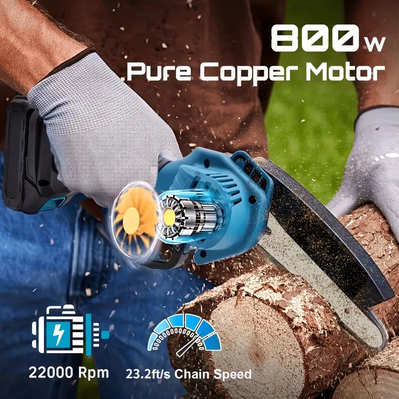 21V Cordless 6-Inch Handheld Mini Chainsaw Kit