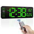 Large Digital LED Wall Clock with Remote Control & Temperature Display