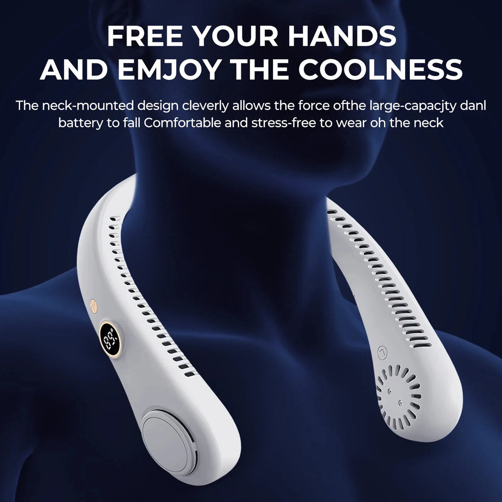 Portable Hands-Free 3-Air-Supply-Point Bladeless Neck Fan
