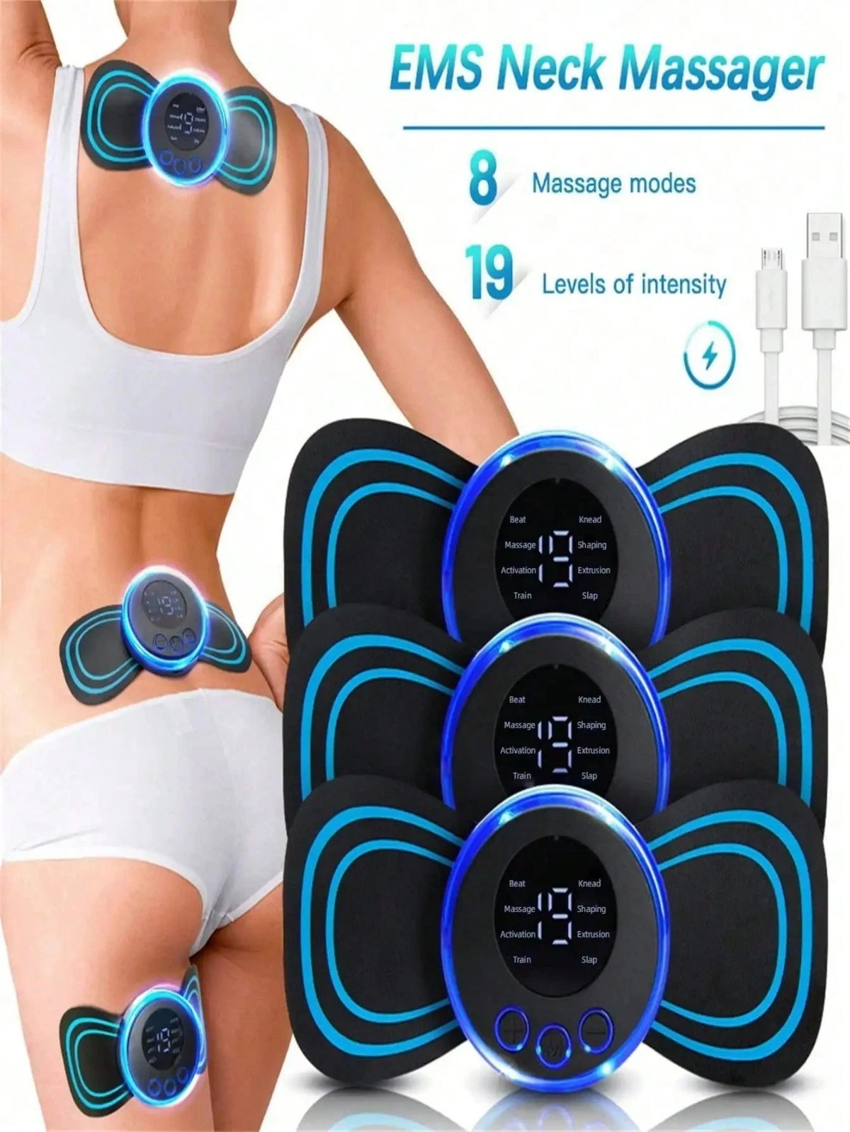 Mini Wireless EMS Smart Massager & Muscle Stimulator with Remote Control