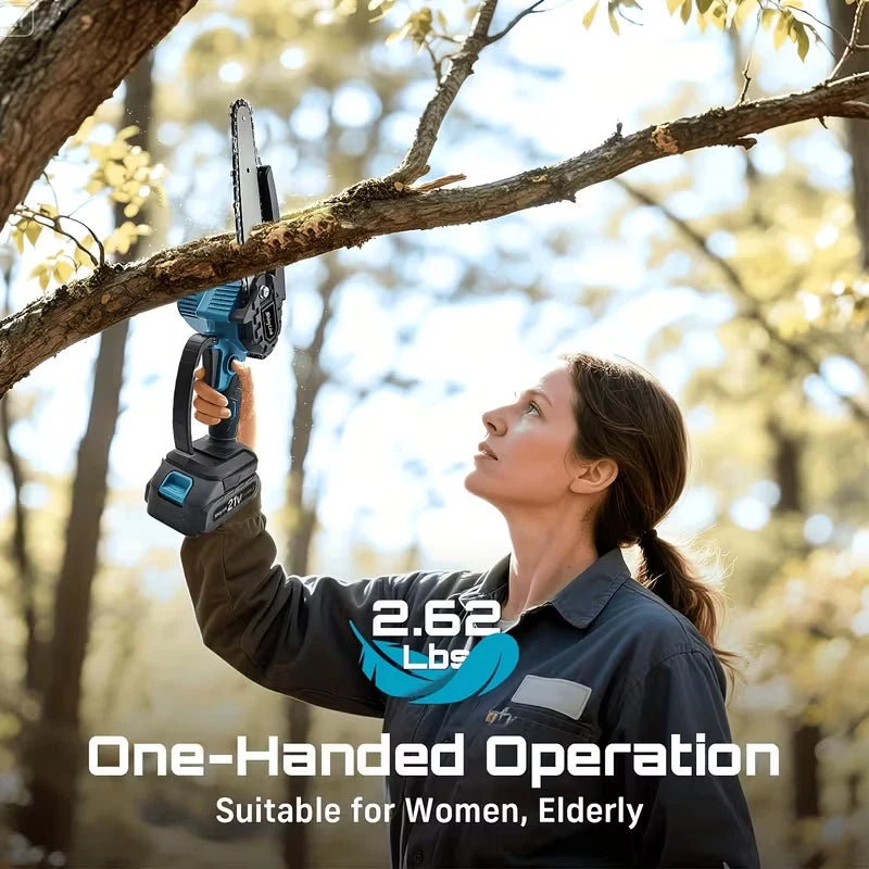 21V Cordless 6-Inch Handheld Mini Chainsaw Kit