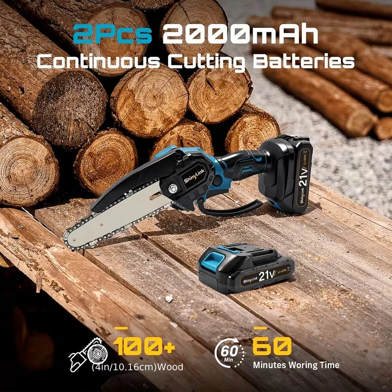 21V Cordless 6-Inch Handheld Mini Chainsaw Kit